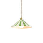 Cone-Shaped Glass Shade Pendant Light – Colorful Stripes for Kitchen