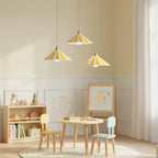 Cone-Shaped Glass Shade Pendant Light – Colorful Stripes for Kitchen