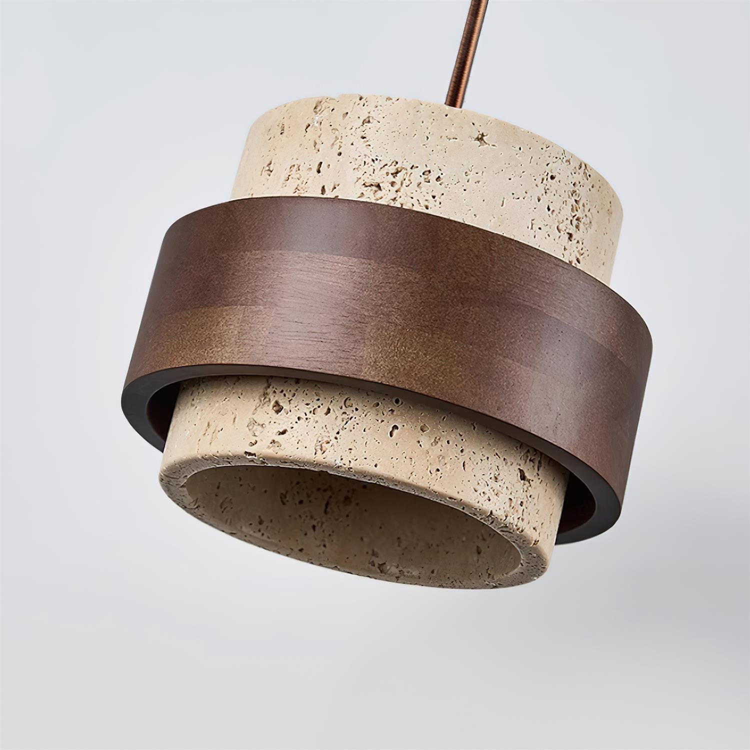 Cylinder Pendant Light in Travertine Finish