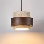 Cylinder Pendant Light in Travertine Finish