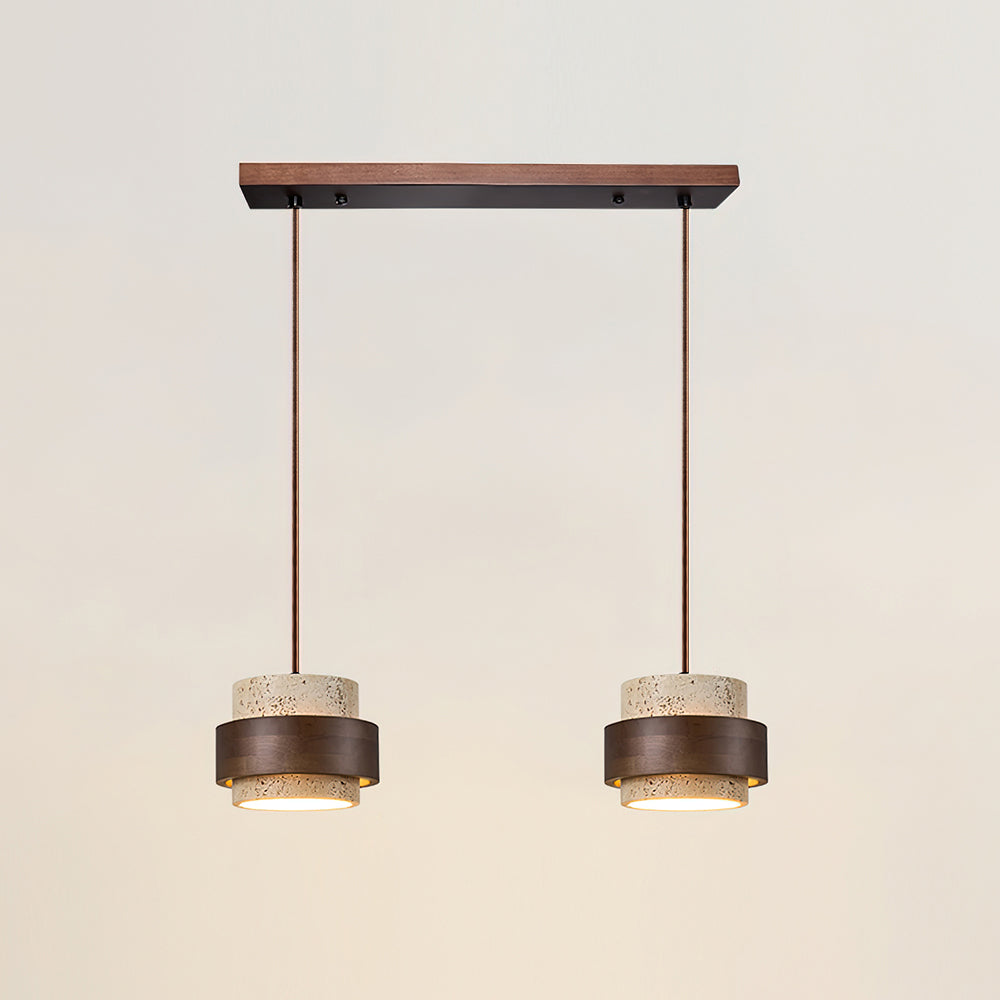 Cylinder Pendant Light in Travertine Finish