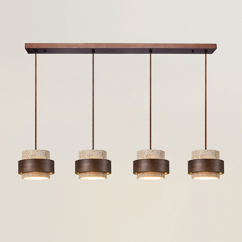 Cylinder Pendant Light in Travertine Finish