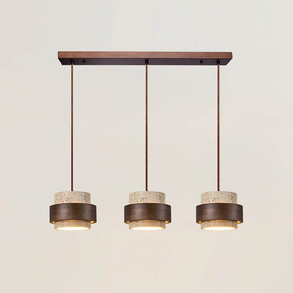 Cylinder Pendant Light in Travertine Finish