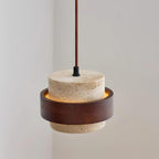 Cylinder Pendant Light in Travertine Finish