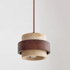 Cylinder Pendant Light in Travertine Finish