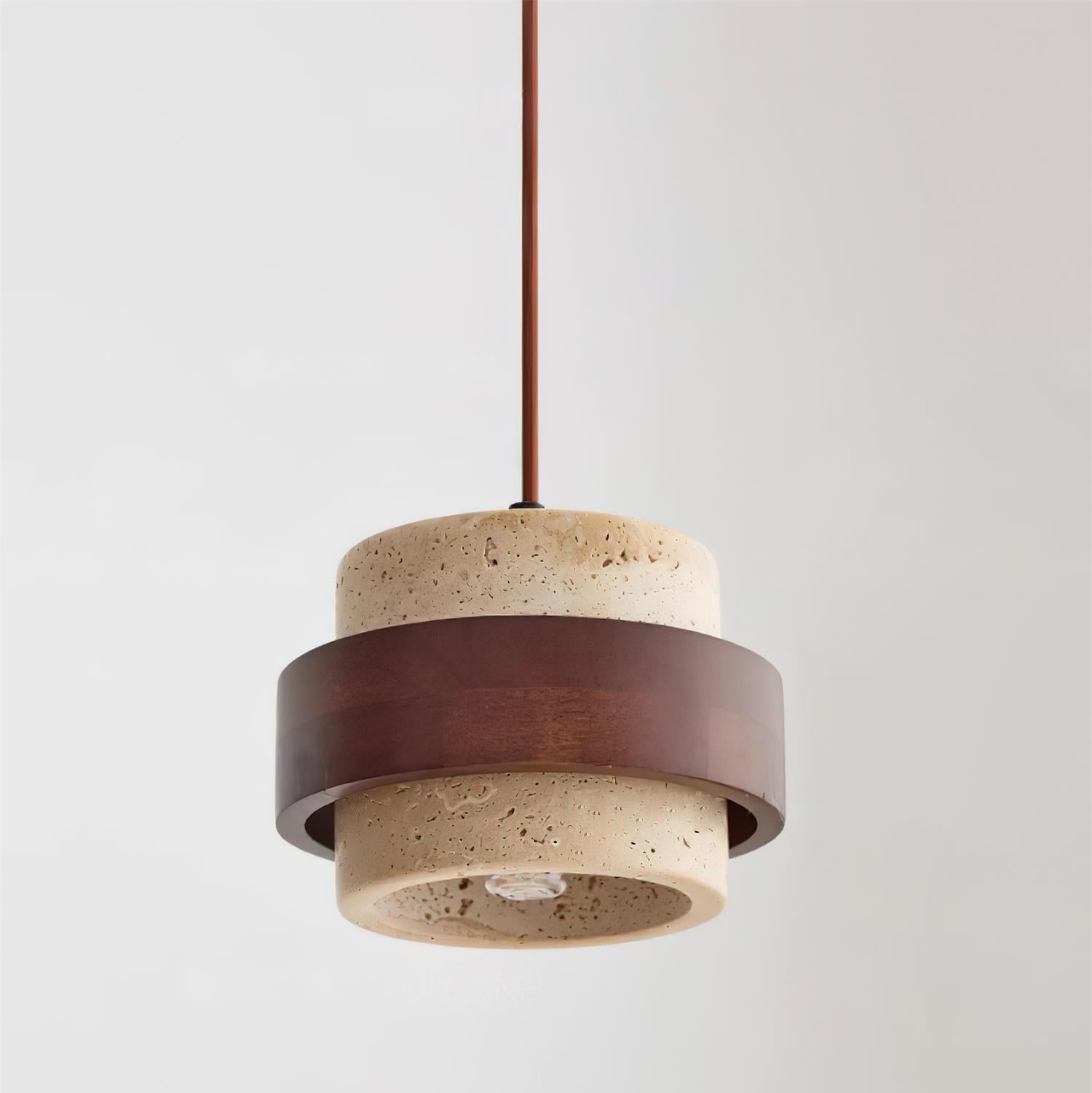 Cylinder Pendant Light in Travertine Finish