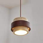 Cylinder Pendant Light in Travertine Finish