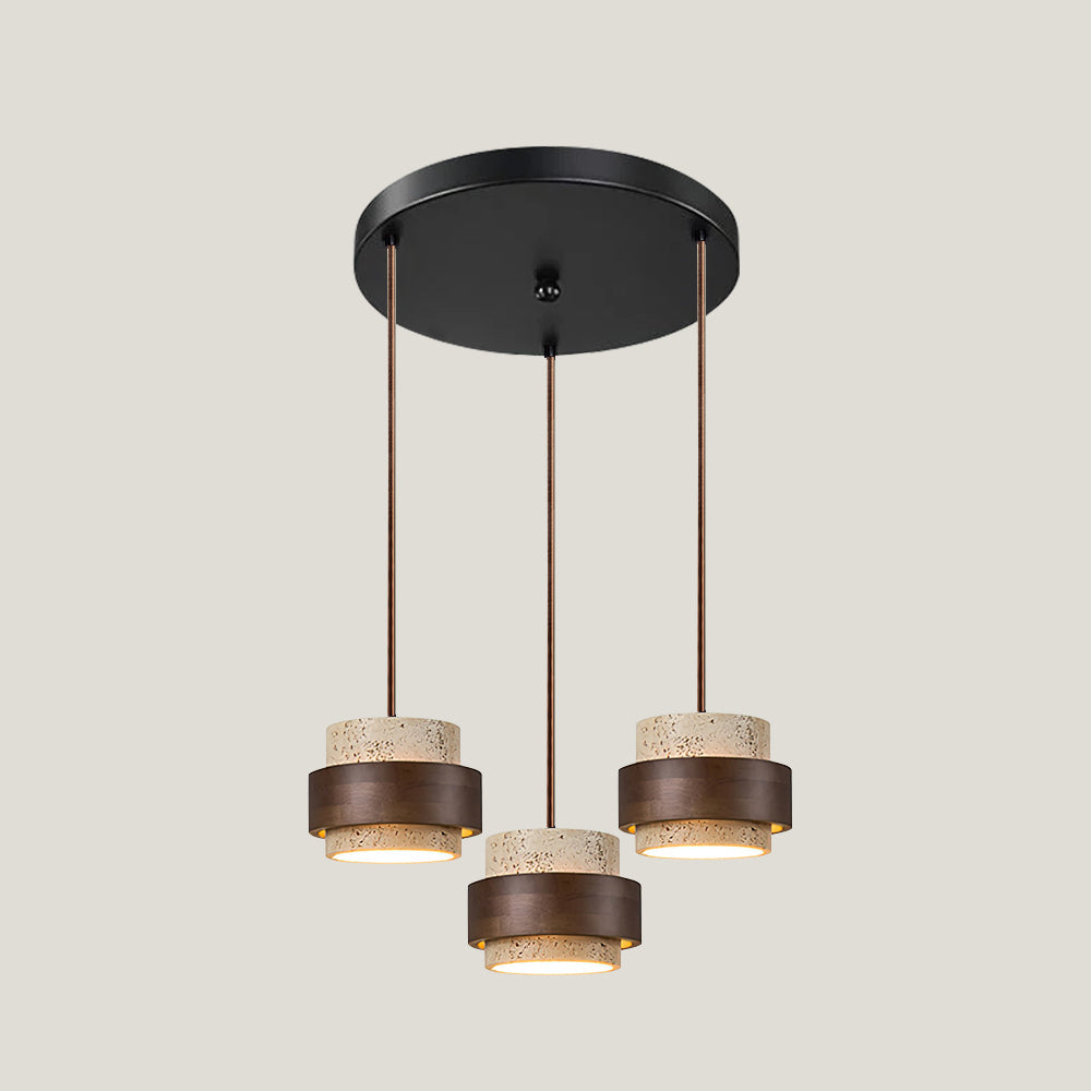 Cylinder Pendant Light in Travertine Finish