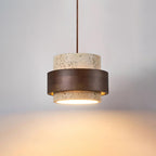 Cylinder Pendant Light in Travertine Finish