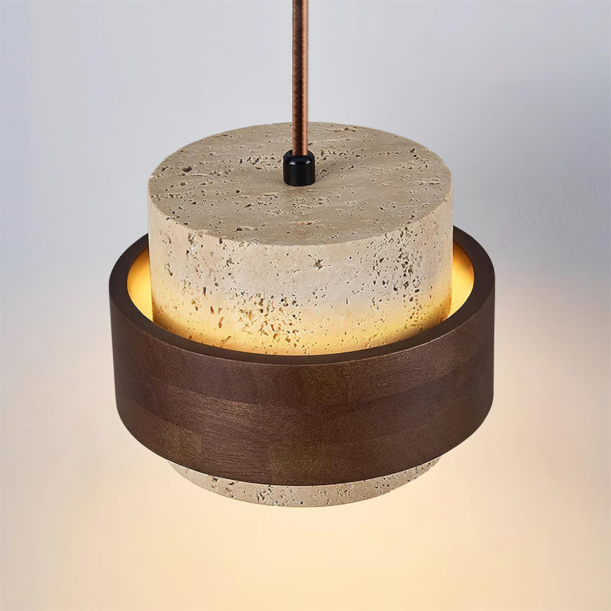 Cylinder Pendant Light in Travertine Finish