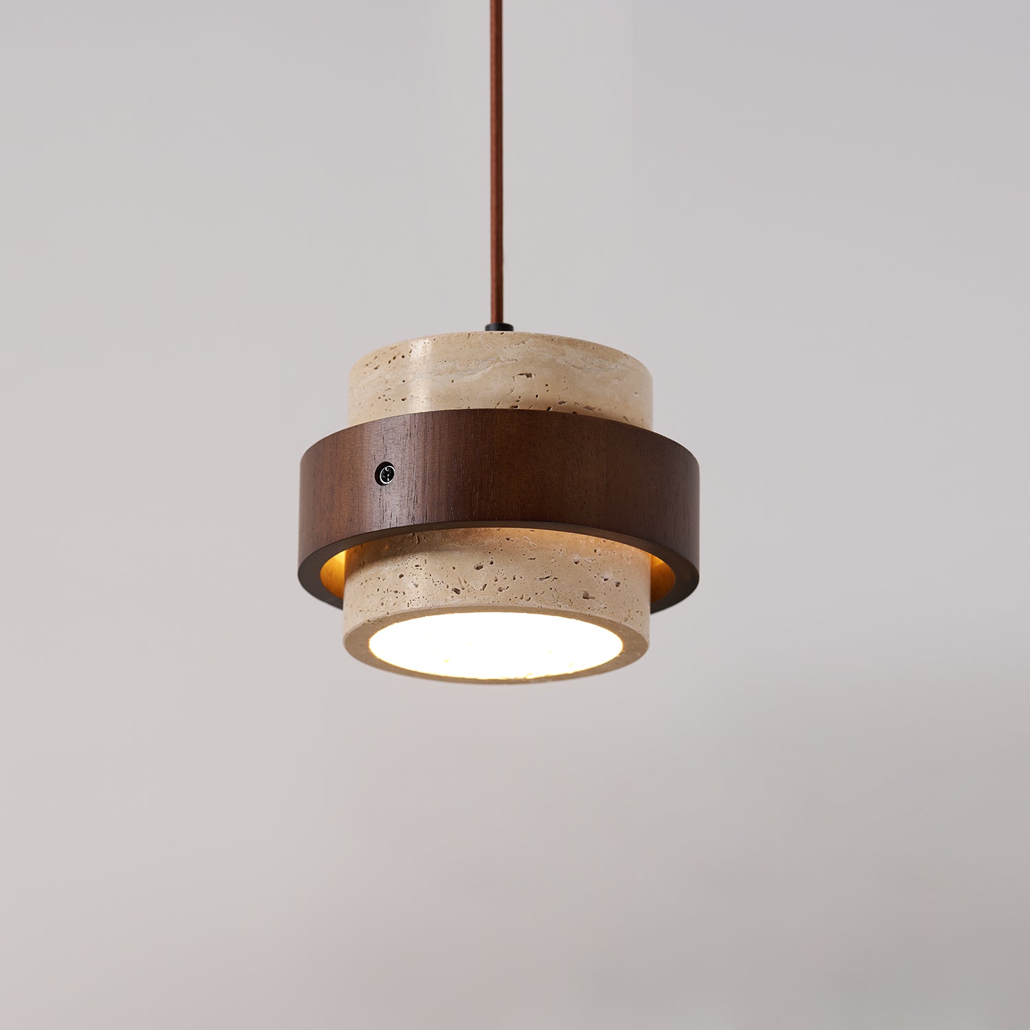 Cylinder Pendant Light in Travertine Finish