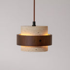 Cylinder Pendant Light in Travertine Finish