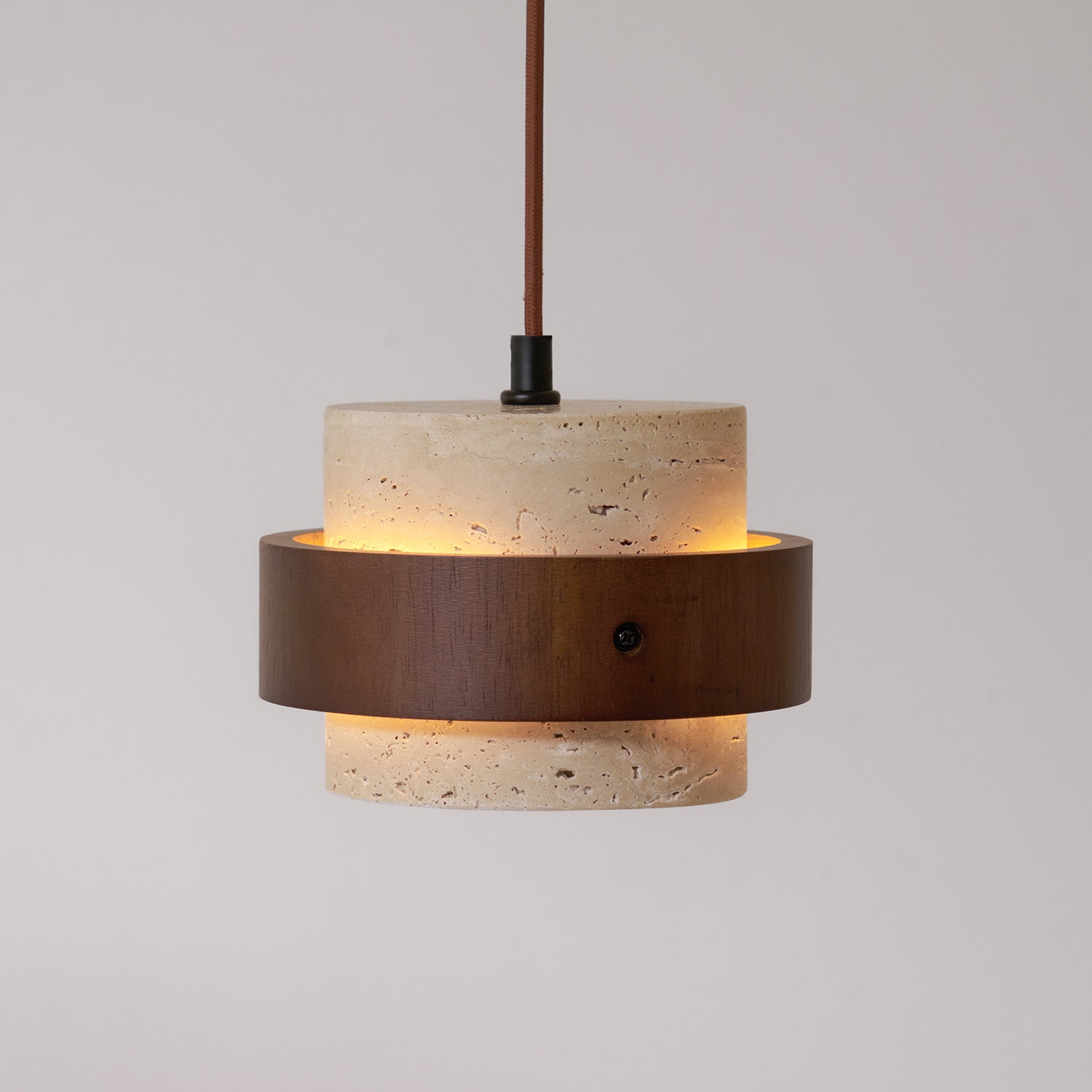 Cylinder Pendant Light in Travertine Finish