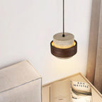 Cylinder Pendant Light in Travertine Finish