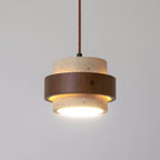 Cylinder Pendant Light in Travertine Finish