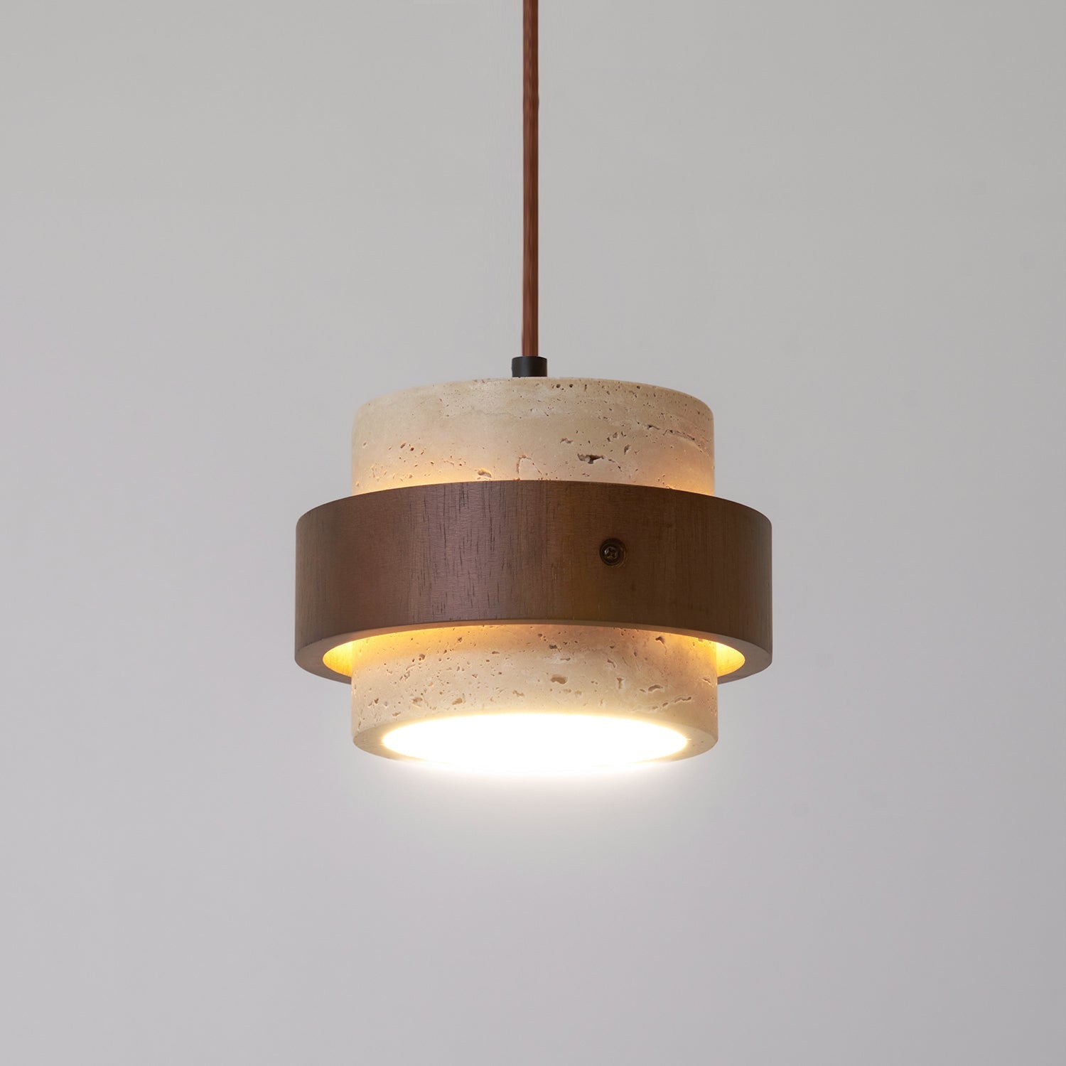 Cylinder Pendant Light in Travertine Finish