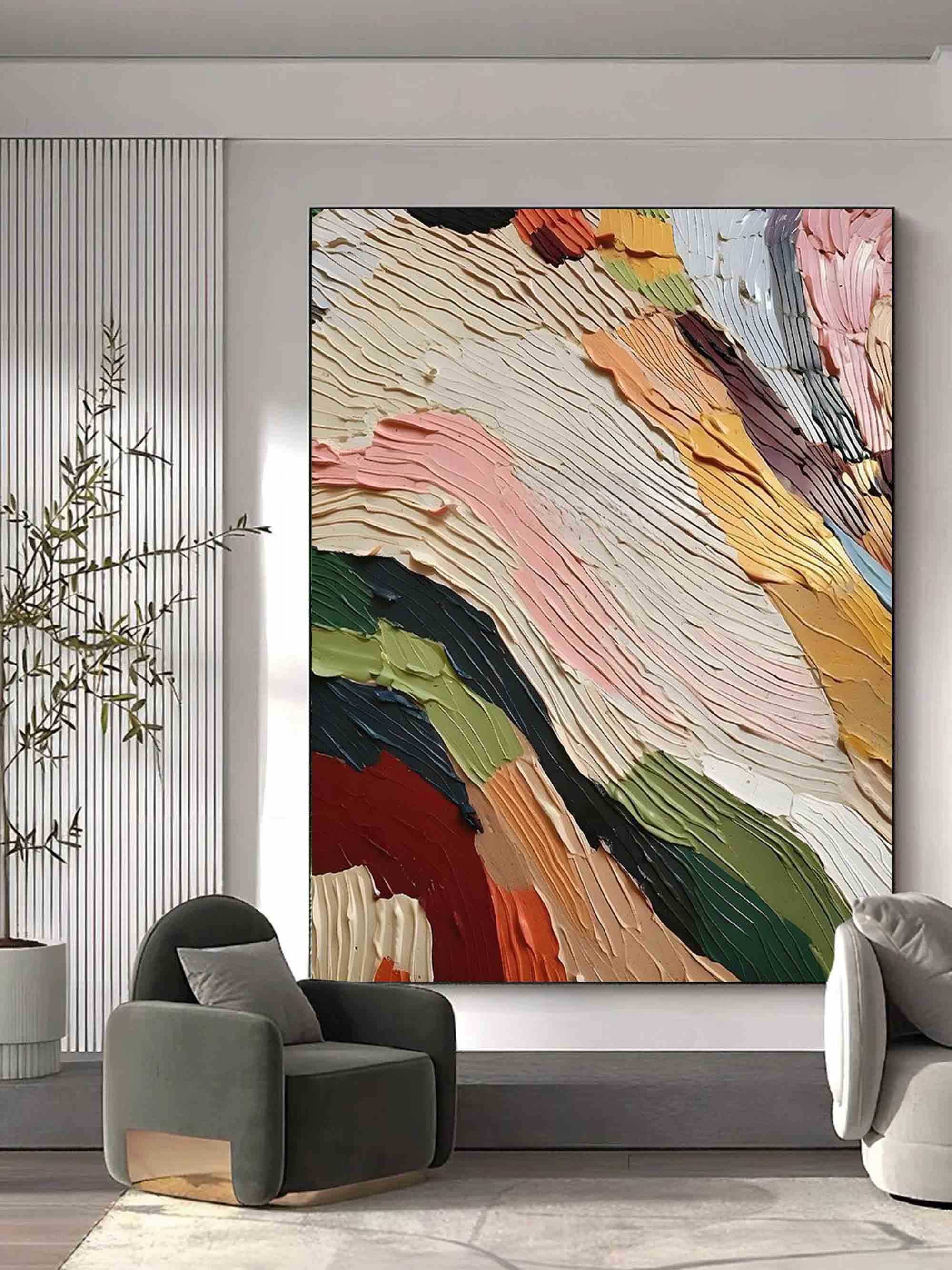 Customizable Wall Art – Colorful Abstract Minimalist Canvas for Modern Decor