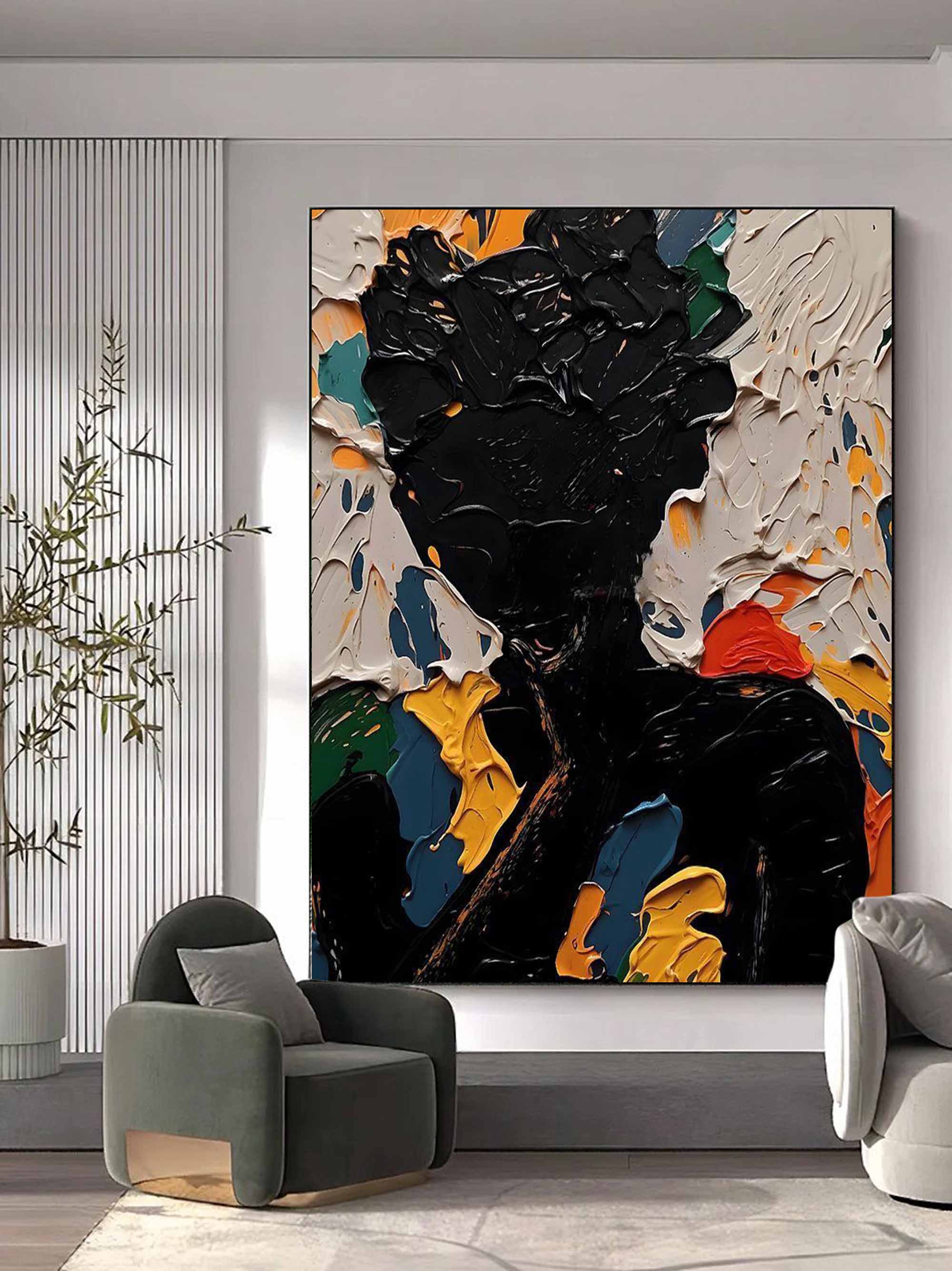 Abstract Minimalist Canvas Artwork – Custom Size and Framing Available