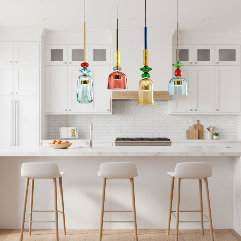 Vibrant Hanging Glass Light Fixture