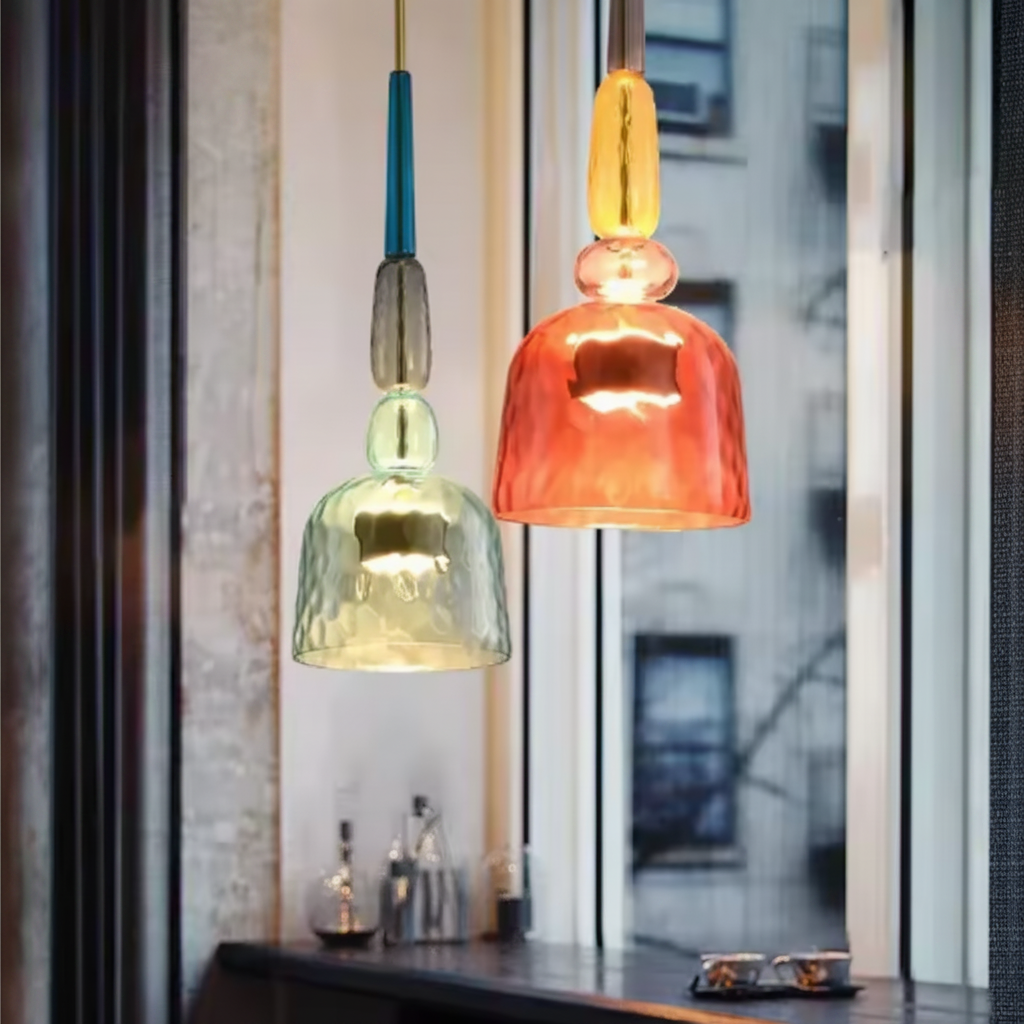 Vibrant Hanging Glass Light Fixture