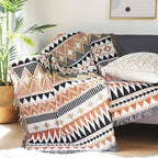Cozy Plaid Throw Blanket with Colorful Jacquard Weave and Bohemian Fringe