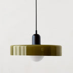 Artistic Hanging Lamp with Round Shade – Adjustable Height Stained Glass Pendant Light