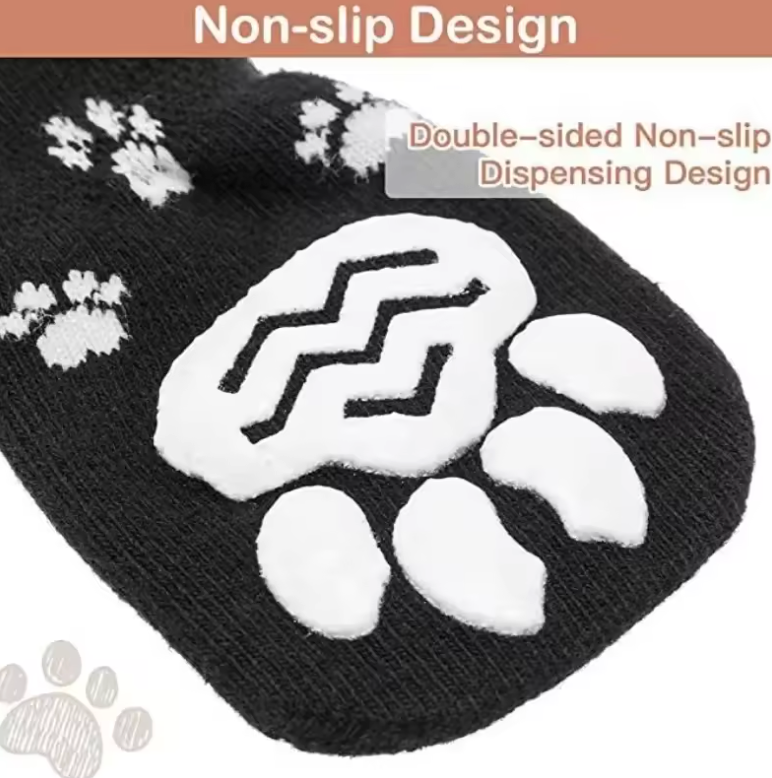 Secure Grip Cotton Dog Socks for Safety and Comfort