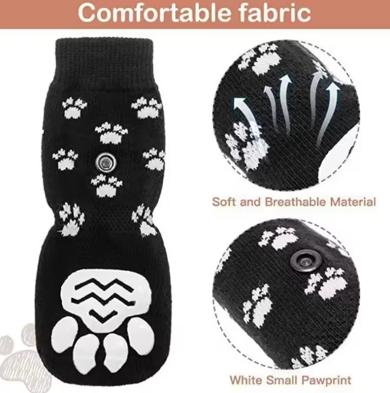 Secure Grip Cotton Dog Socks for Safety and Comfort