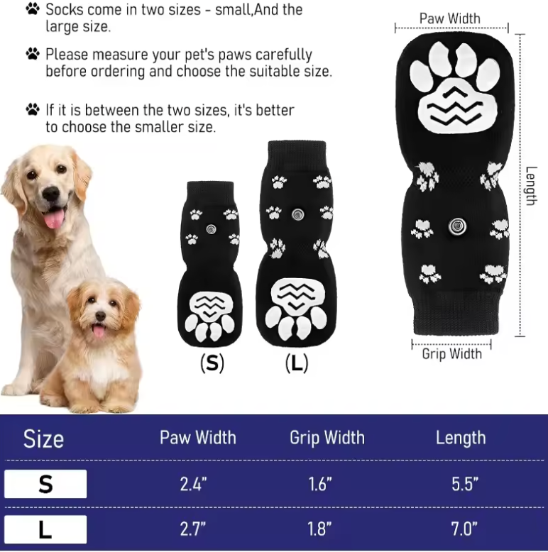 Secure Grip Cotton Dog Socks for Safety and Comfort