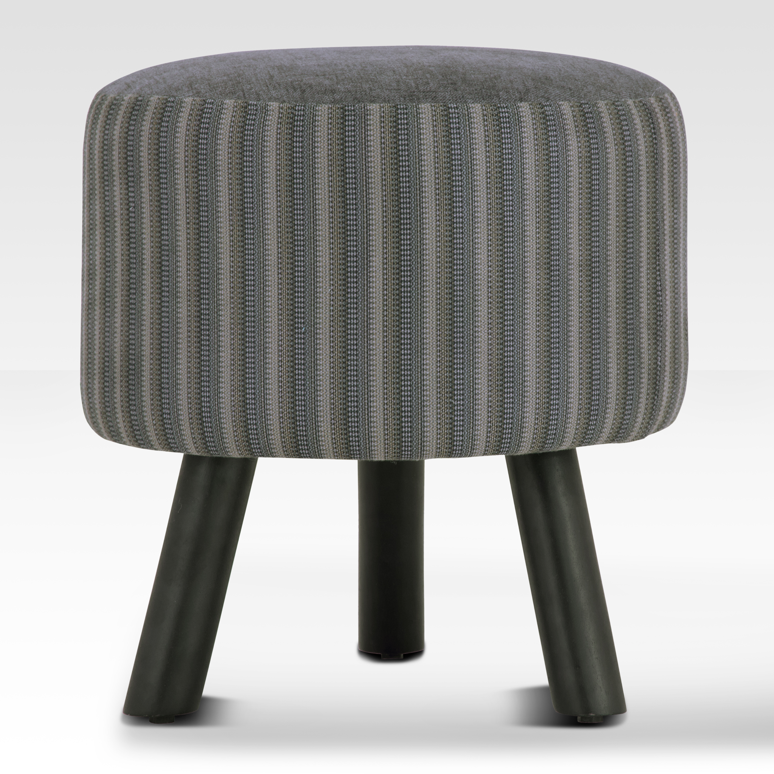 Charcoal Pebble Ottoman with Wooden Legs – Multifunctional Footrest & Seating
