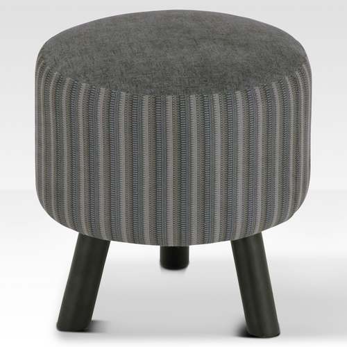 Charcoal Pebble Ottoman with Wooden Legs – Multifunctional Footrest & Seating