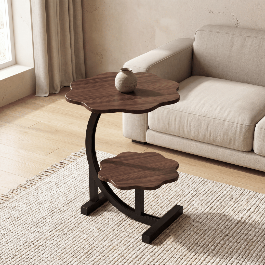 Mobile Mini Side Table with Two Tiers – Modern Compact Design