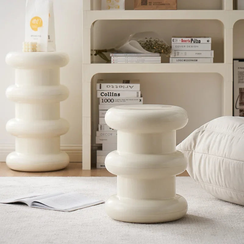 Multifunctional Plastic Stool and Side Table – Scandinavian Design for Living Room and Bedroom