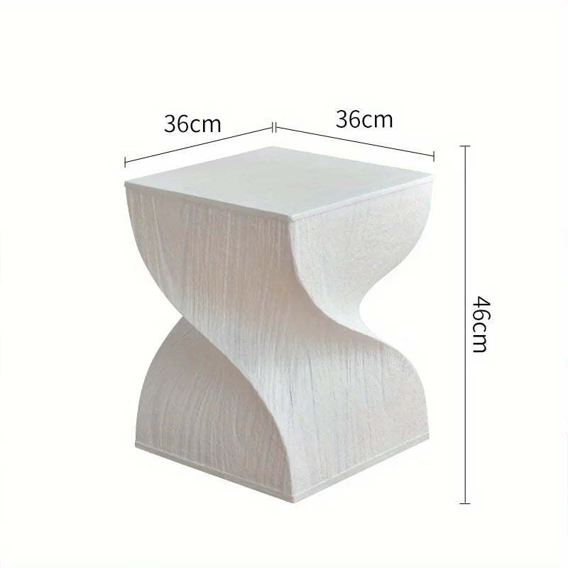 Minimalist Side Table with Wood-Like Edge – Compact Scandinavian Style