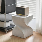 Minimalist Side Table with Wood-Like Edge – Compact Scandinavian Style