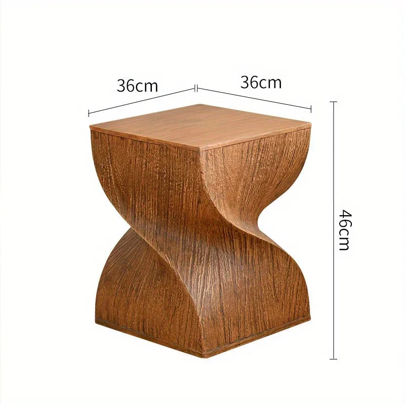 Minimalist Side Table with Wood-Like Edge – Compact Scandinavian Style
