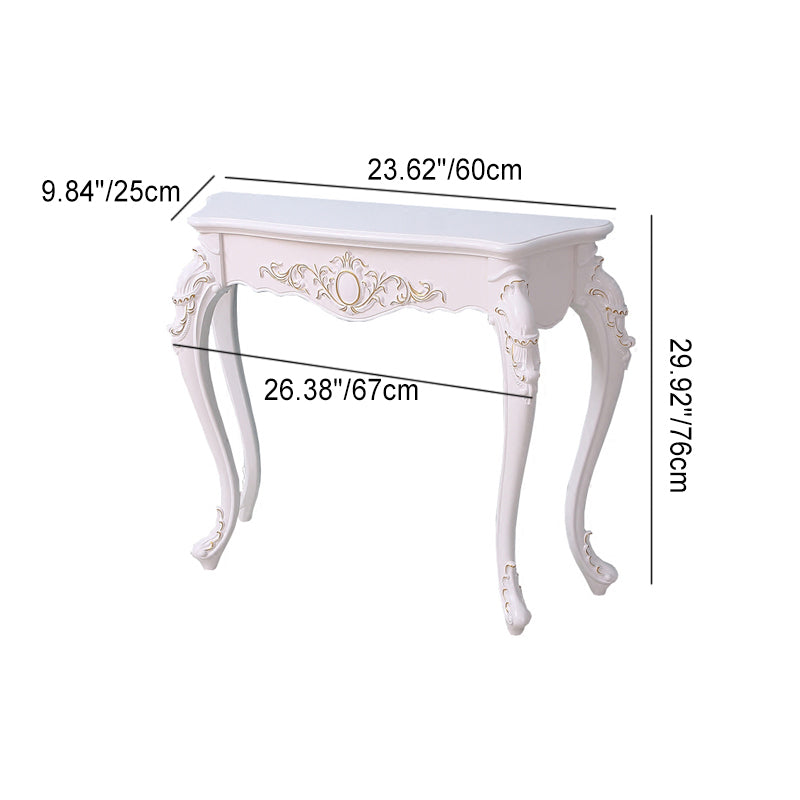 Elegant Entryway Console Table with Arc Carved Legs in Pine and Resin