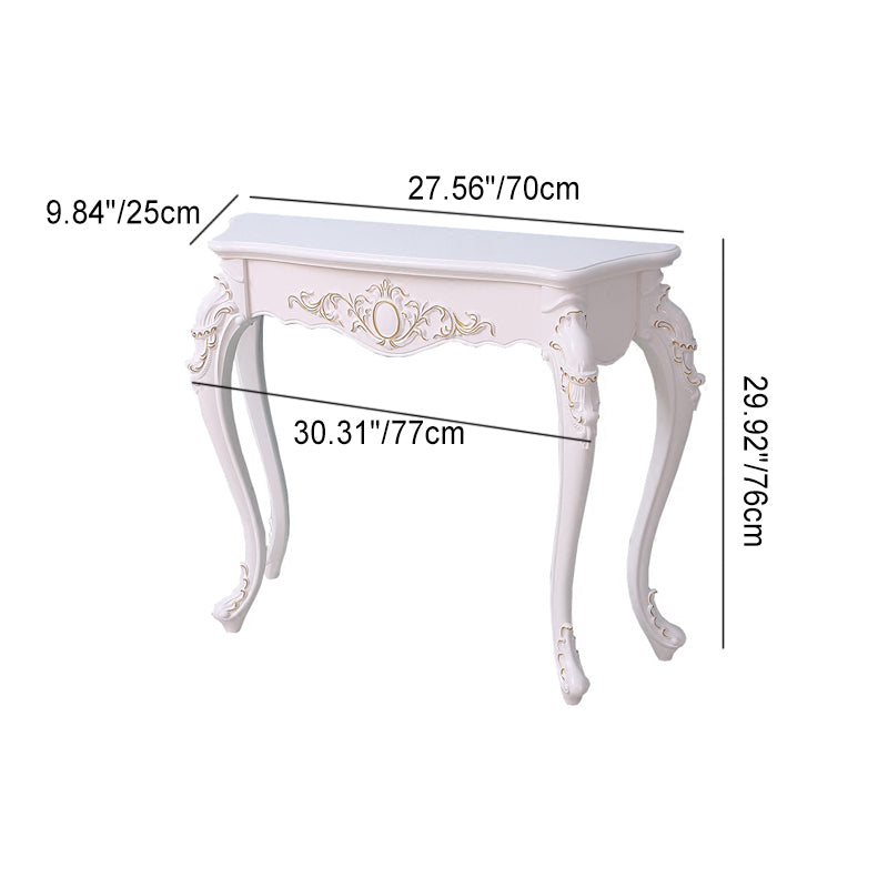 Elegant Entryway Console Table with Arc Carved Legs in Pine and Resin