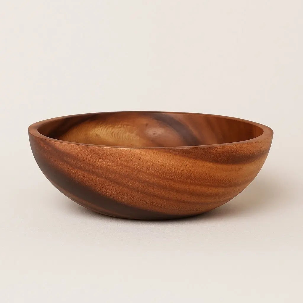 Rustic Charm Solid Wood Serving Bowl