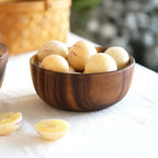 Rustic Charm Solid Wood Serving Bowl