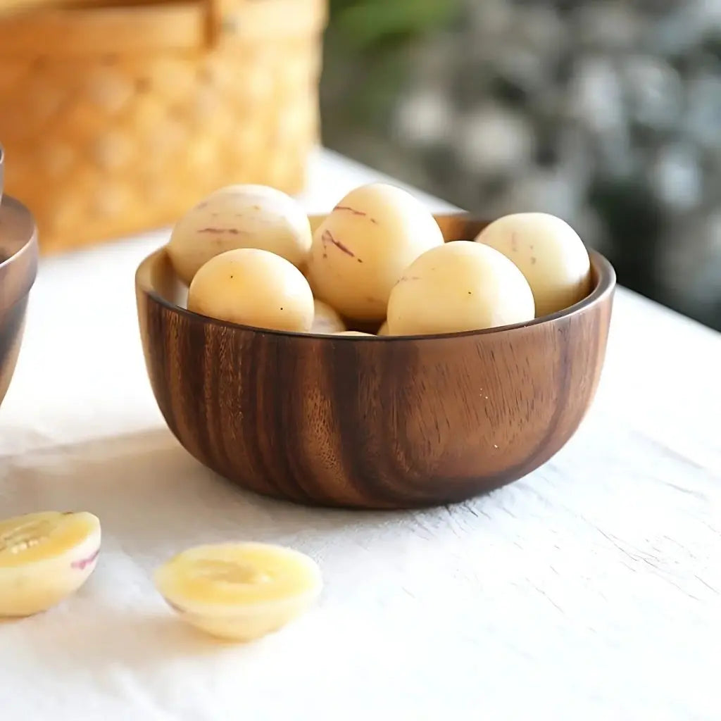 Rustic Charm Solid Wood Serving Bowl