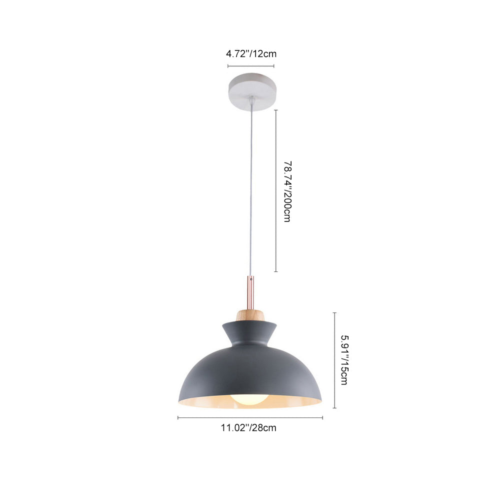 Scandinavian Style Metal Dome Pendant Light for Modern Spaces