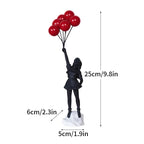 Modern Art Figurine | Flower Thrower Statue Inspired by Street Art for Home or Office Decoration