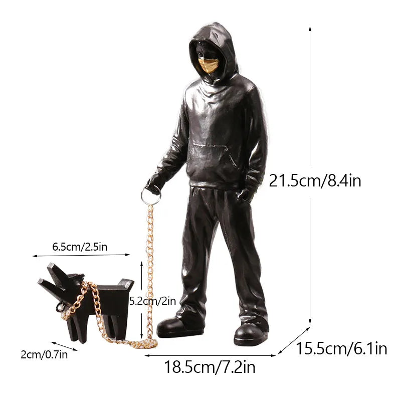 Modern Art Figurine | Flower Thrower Statue Inspired by Street Art for Home or Office Decoration