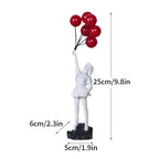 Modern Art Figurine | Flower Thrower Statue Inspired by Street Art for Home or Office Decoration