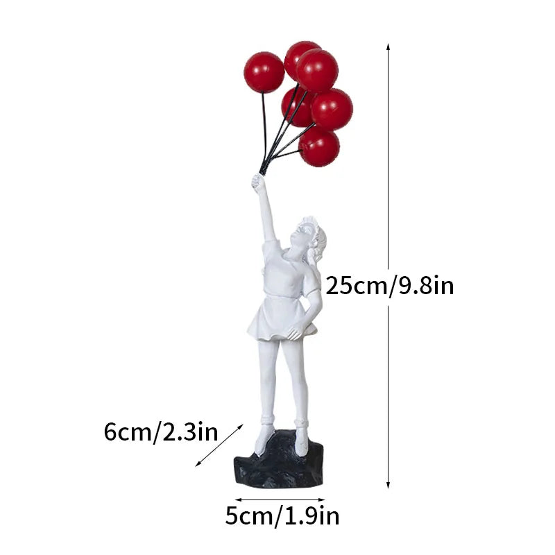 Modern Art Figurine | Flower Thrower Statue Inspired by Street Art for Home or Office Decoration