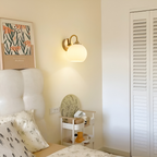 Modern Round Glass Wall Light with Striped Pattern and LED Support