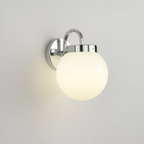 Modern Round Glass Wall Light with Striped Pattern and LED Support