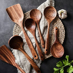 Handcrafted Wooden Kitchen Tool Set – Non-Scratch Cooking Utensils