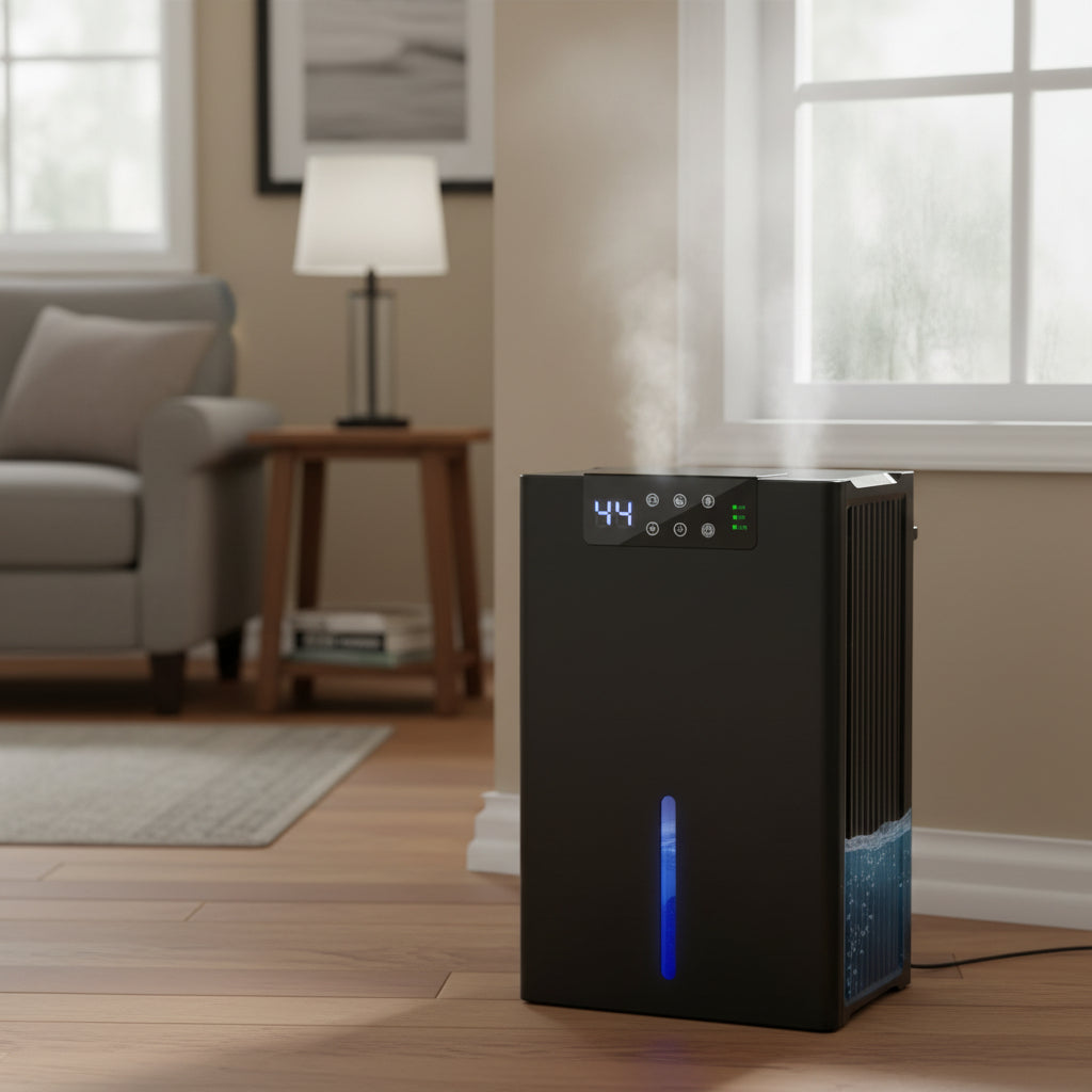 Compact Digital Dehumidifier for Home - Quiet Cooling Solution